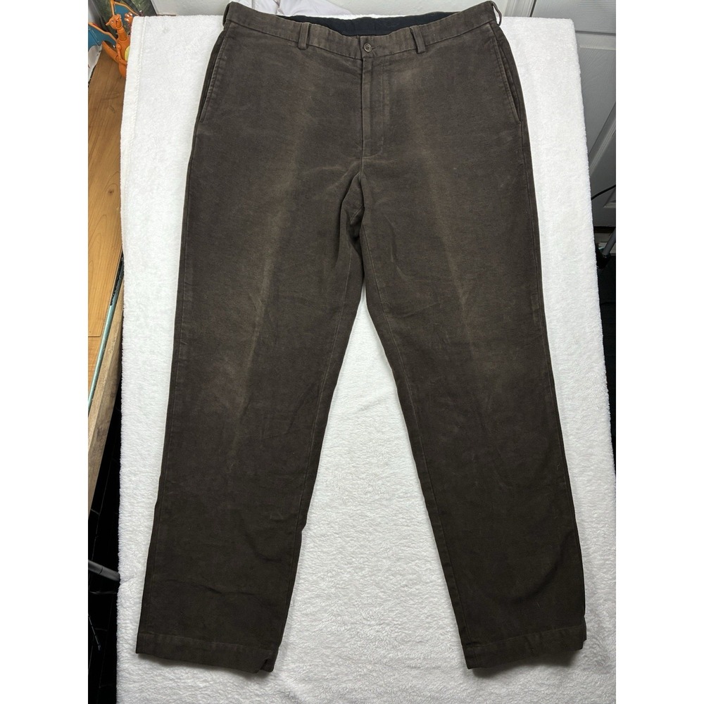 BROOKS BROTHERS Pants HUDSON Mens 38X32 Brown Business Casual Straight Preppy